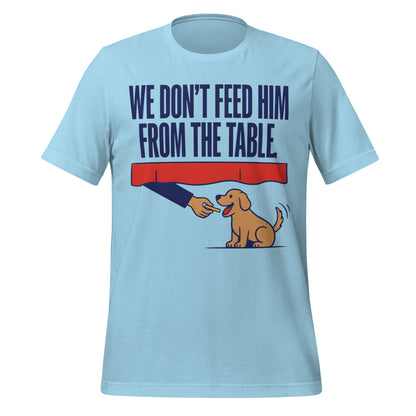 From The Table funny dog dad tee — Ocean Blue, front