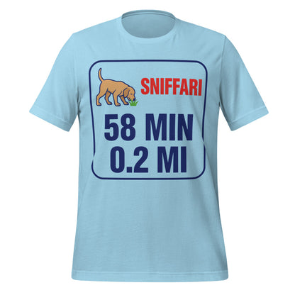 Sniff Walk Recap funny dog dad tee — Ocean Blue, front