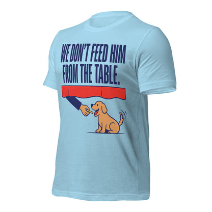 From The Table funny dog dad tee — Ocean Blue, front-right