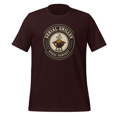 Serial Griller Shirt, Funny BBQ Gift for Dad, Pitmaster Grill Tee — Retro Smokehouse Badge