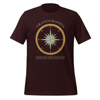 Uranographia vintage celestial chart astronomy tee — Oxblood Black, front
