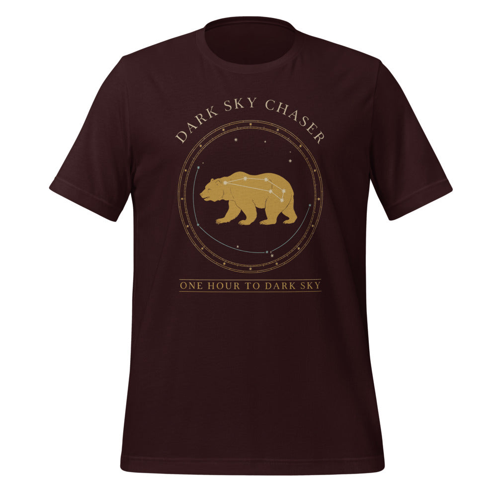 Dark Sky Chaser Ursa Major constellation astronomy tee — Oxblood Black, front