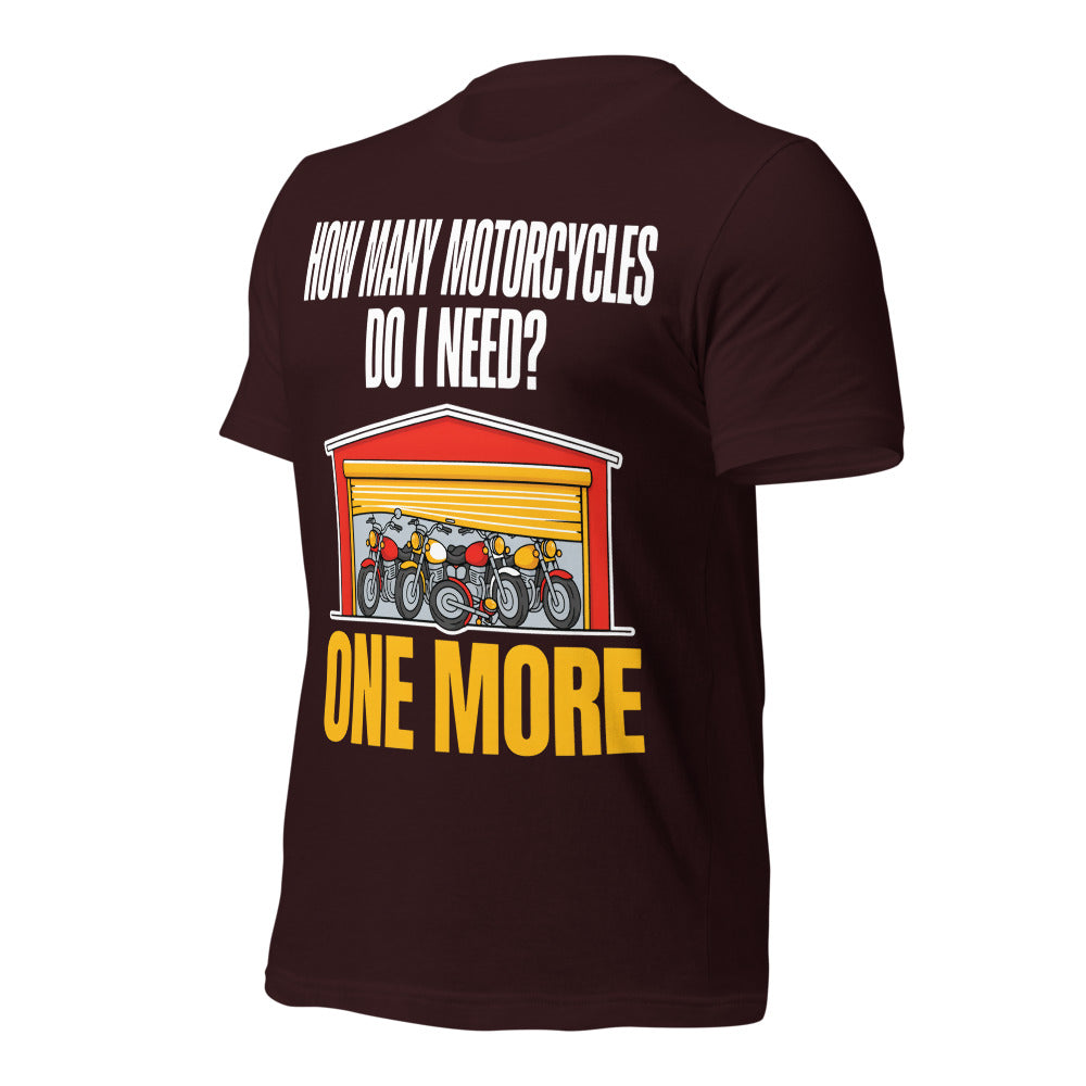 One More funny motorcycle tee — Oxblood Black, front-right