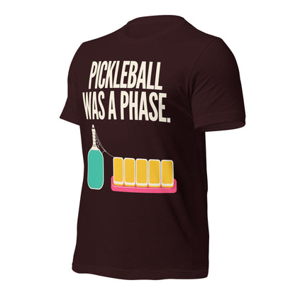 Pickleball Was A Phase funny mahjong tee — Oxblood Black, front-right