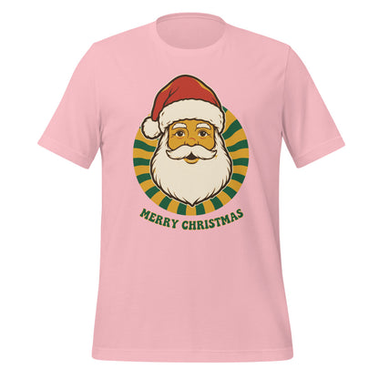 Groovy Santa retro Christmas tee — Pink, front