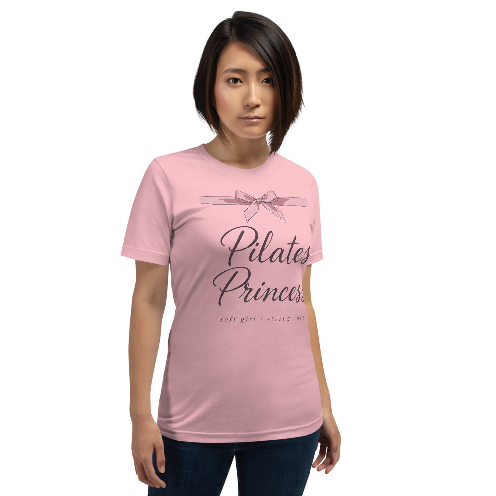 Pilates Princess coquette bow tee — Pink, on model