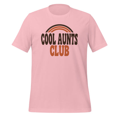 Cool Aunts Club retro groovy aunt tee — Pink, front