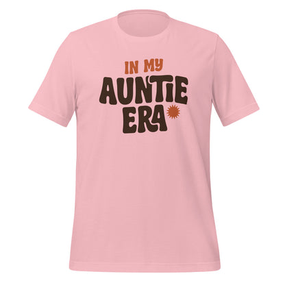 In My Auntie Era retro groovy aunt tee — Pink, front