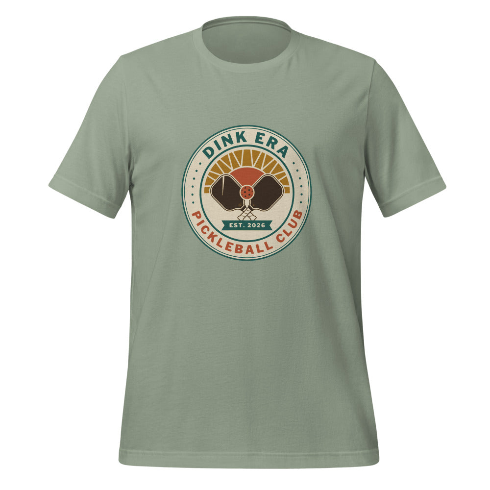 Dink Era Pickleball Club retro tee — Sage, front
