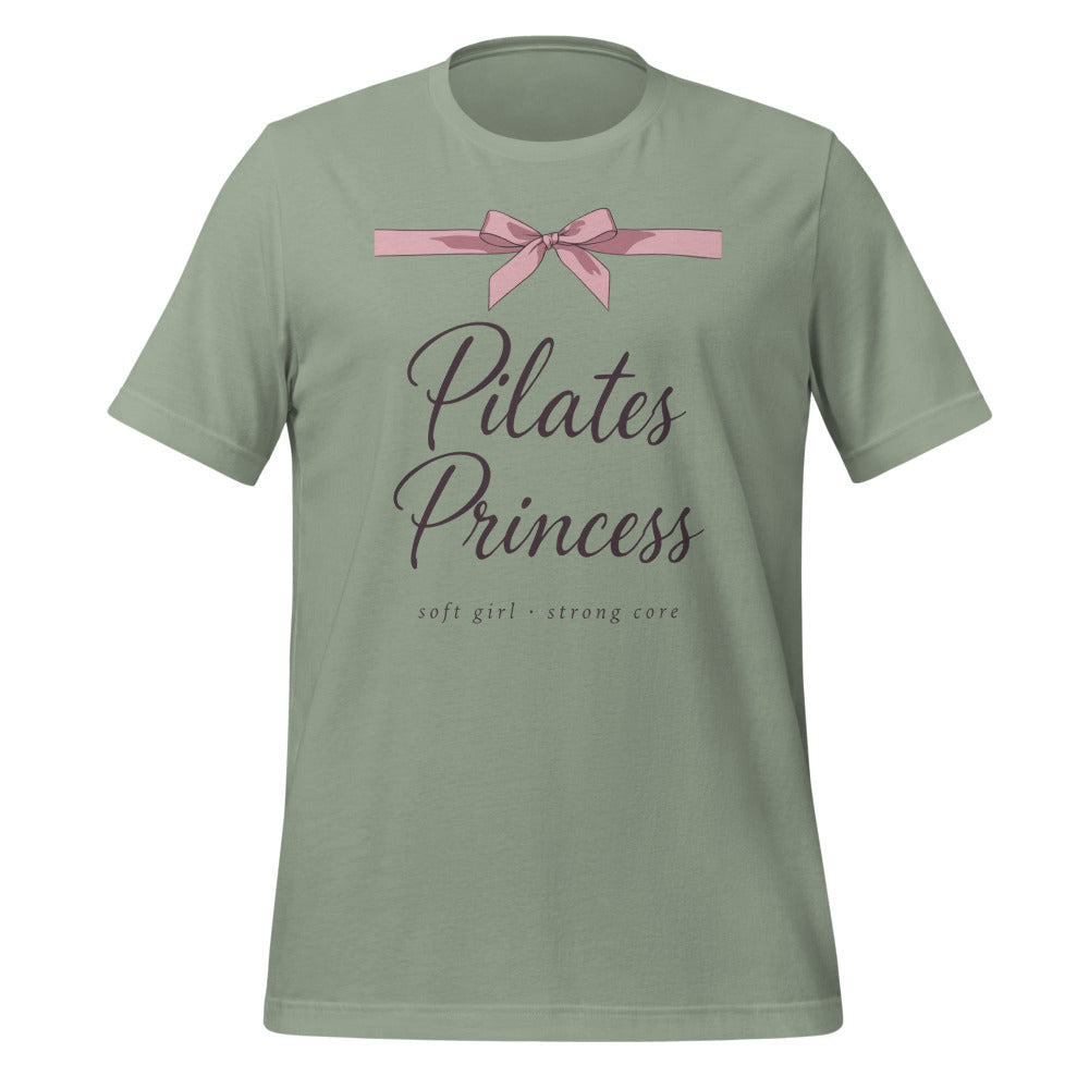 Pilates Princess coquette bow tee — Sage, front