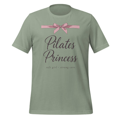 Pilates Princess coquette bow tee — Sage, front