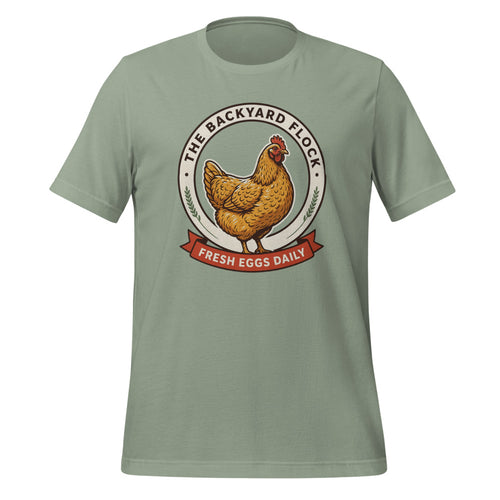 Backyard Chicken Shirt, Chicken Keeper Gift, Backyard Flock — Fresh Eggs Daily Farmhouse Tee