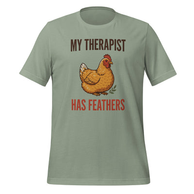Funny Chicken Shirt, My Therapist Has Feathers, Chicken Keeper Gift — Farmhouse Chicken Lady Tee