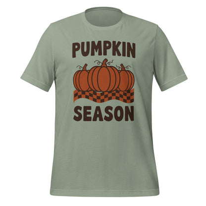 Pumpkin Season retro 70s fall t-shirt — Sage, front