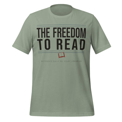 The Freedom to Read school librarian tee — Sage, front