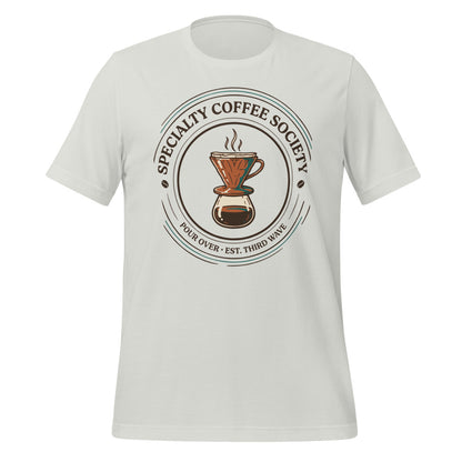 Specialty Coffee Society specialty coffee tee — Silver, front
