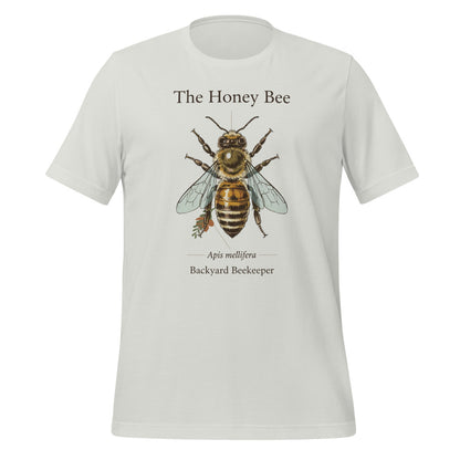 The Honey Bee Apis mellifera anatomical tee — Silver, front