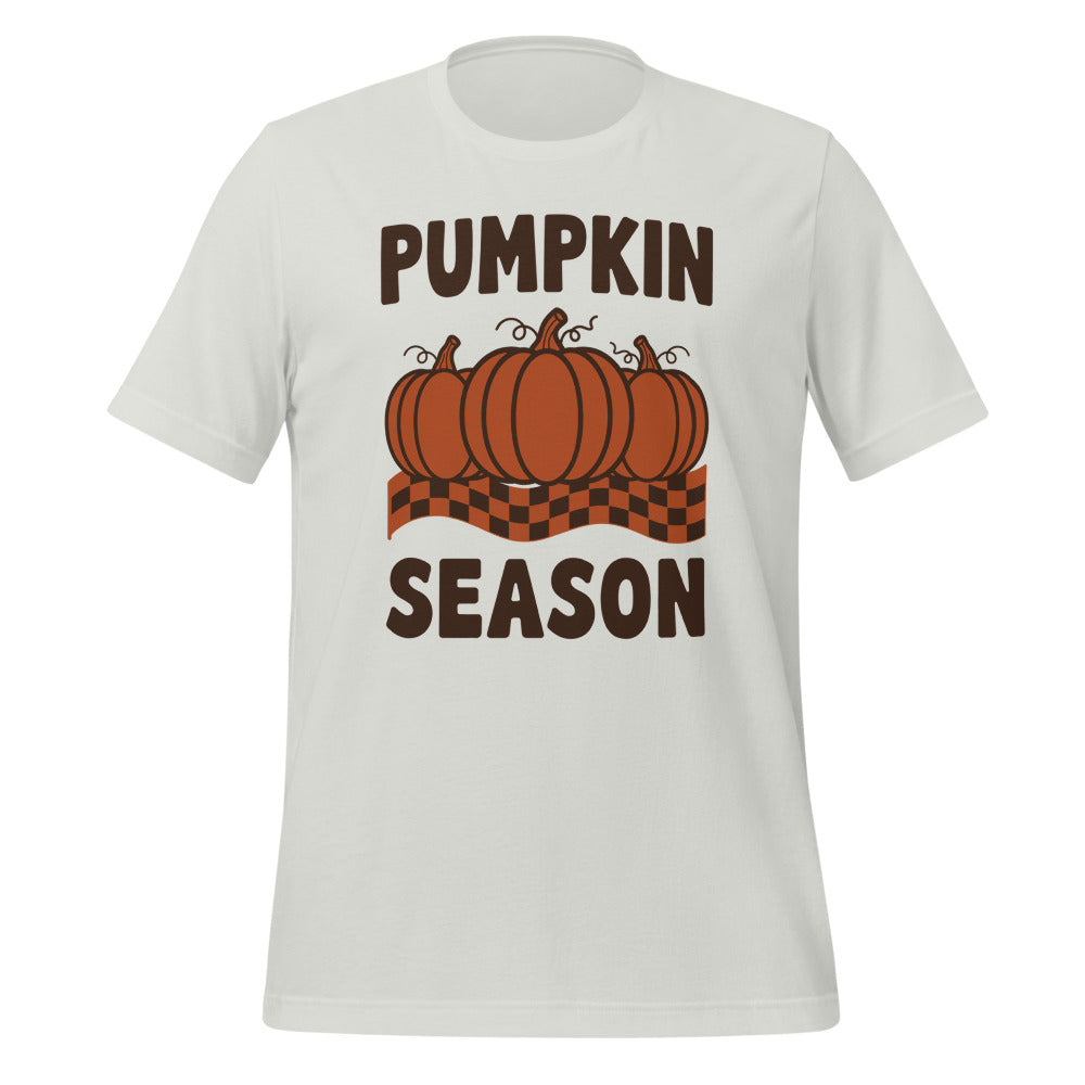 Pumpkin Season retro 70s fall t-shirt — Silver, front