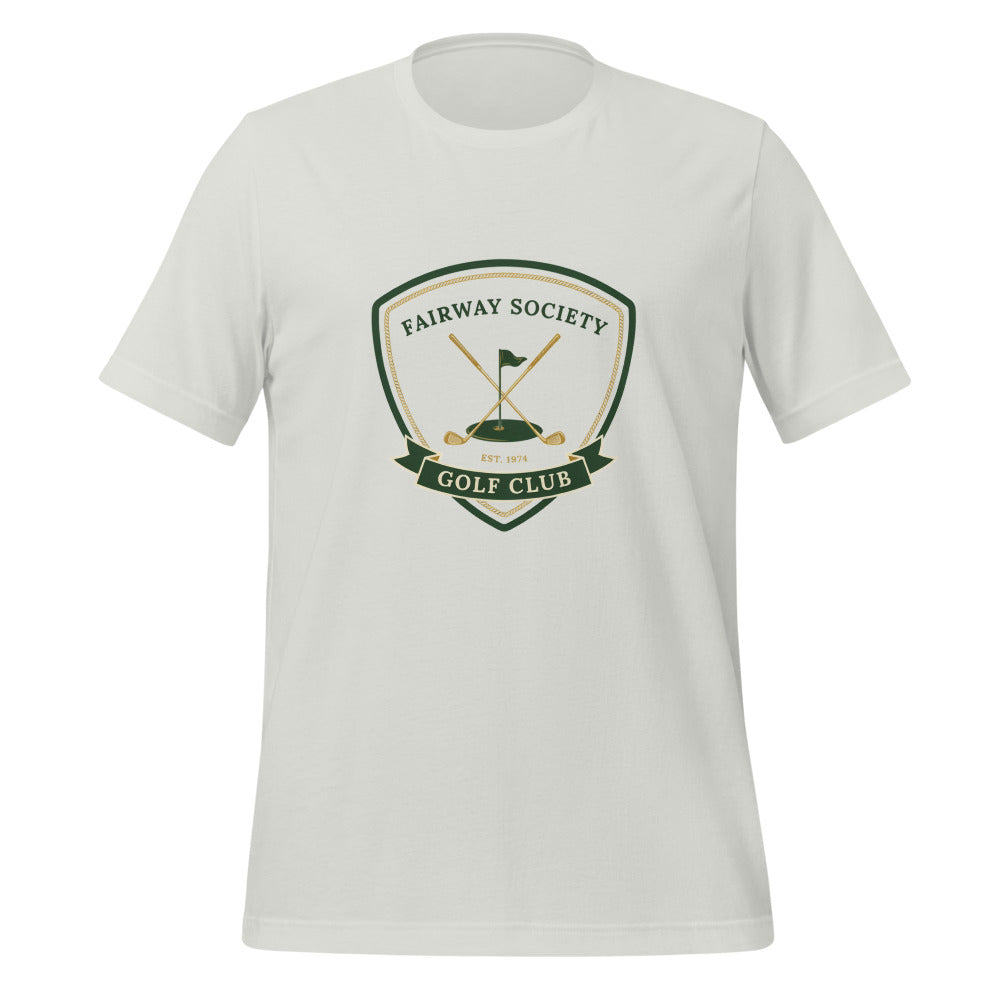 Fairway Society vintage golf club crest tee — Silver, front