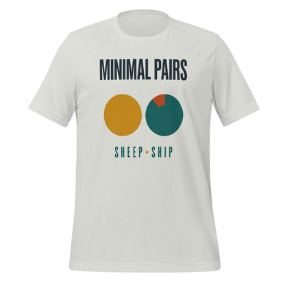 Minimal Pairs speech therapy tee — Silver, front