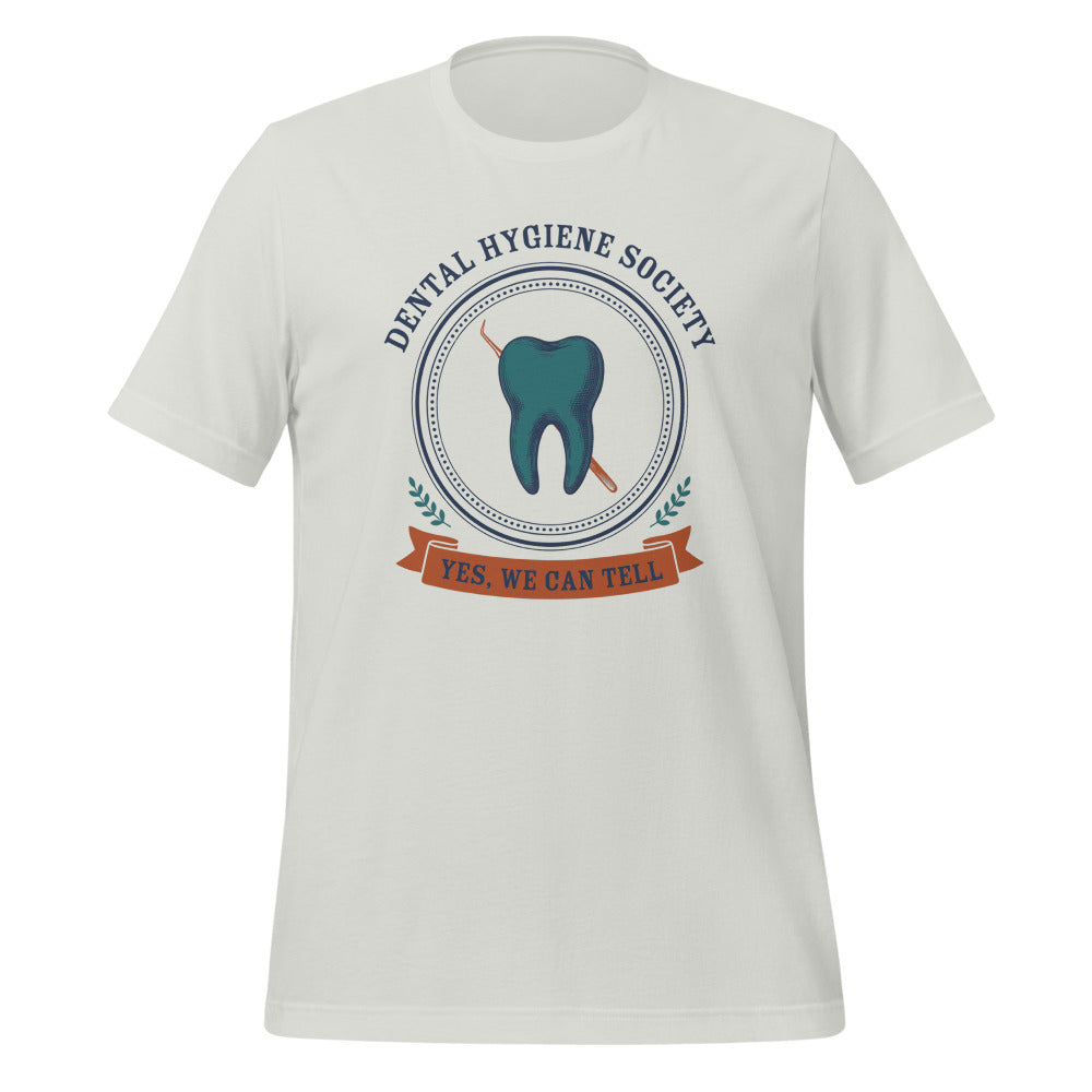 Dental Hygiene Society dental hygienist tee — Silver, front