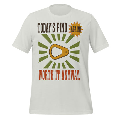 Today's Find pull tab retro metal detecting tee — Silver, front