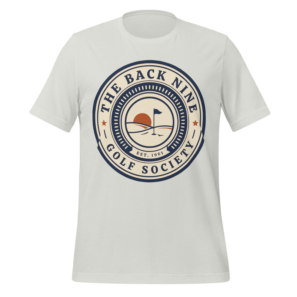 The Back Nine vintage golf roundel tee — Silver, front