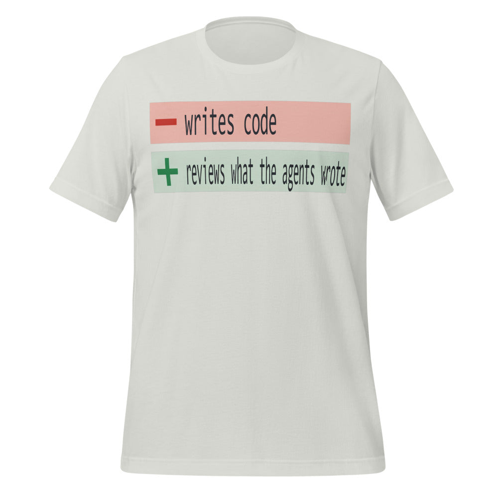 The Diff agentic AI engineer tee — Silver, front