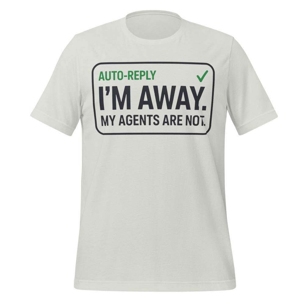 Auto-Reply agentic AI engineer tee — Silver, front