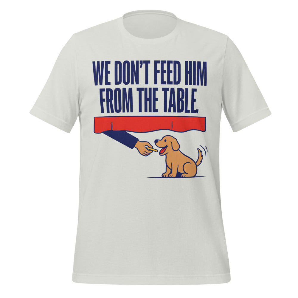 From The Table funny dog dad tee — Silver, front