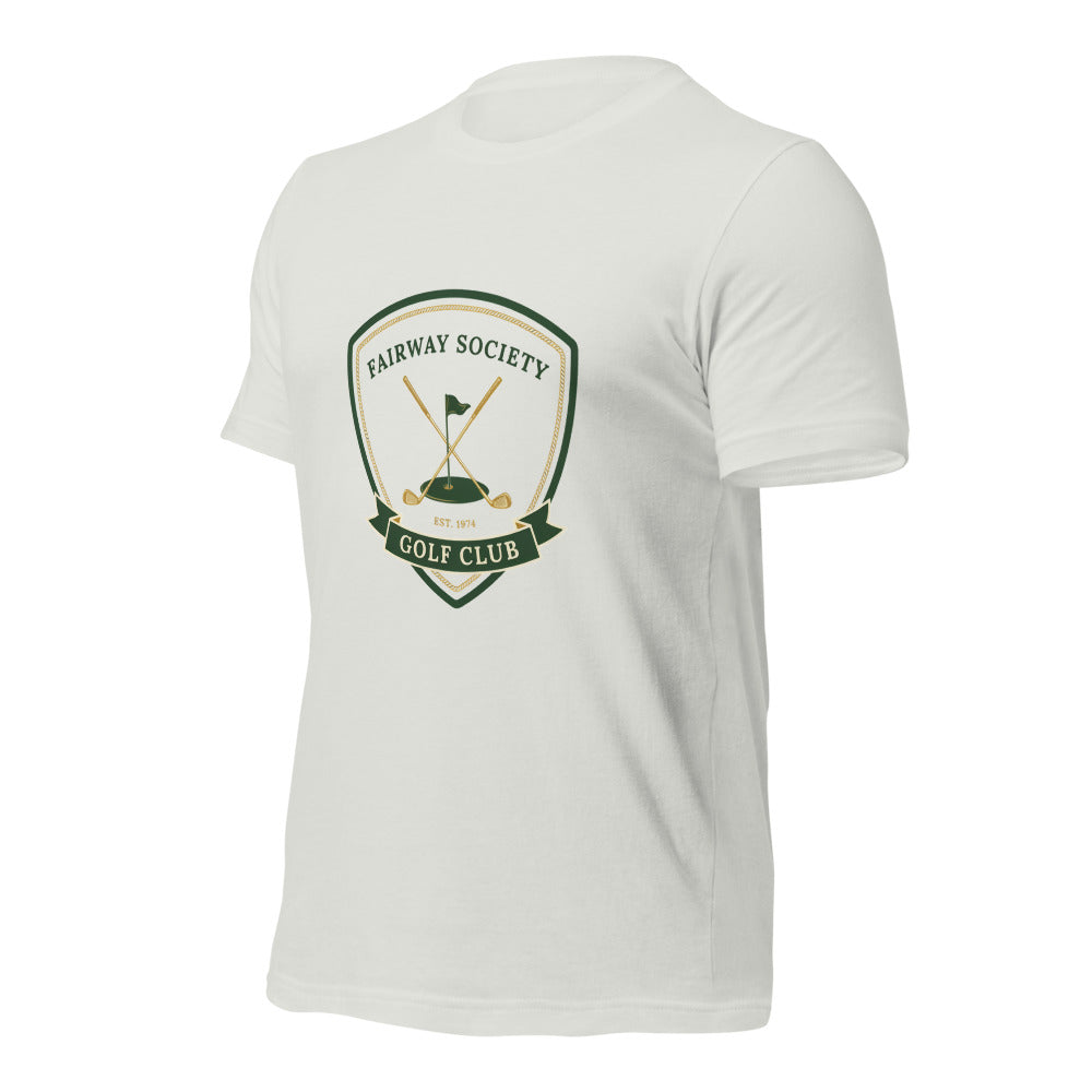 Fairway Society vintage golf club crest tee — Silver, front-right