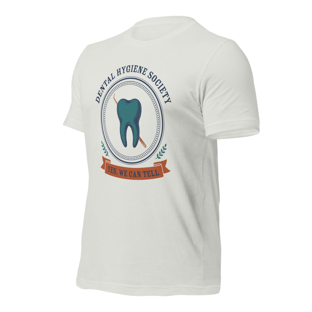 Dental Hygiene Society dental hygienist tee — Silver, front-right