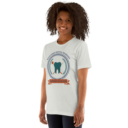Licensed to Scale registered dental hygienist tee — Silver, on model