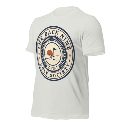 The Back Nine vintage golf roundel tee — Silver, front-right