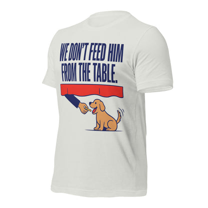 From The Table funny dog dad tee — Silver, front-right
