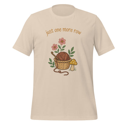 Just One More Row crochet cottagecore tee — Soft Cream, front