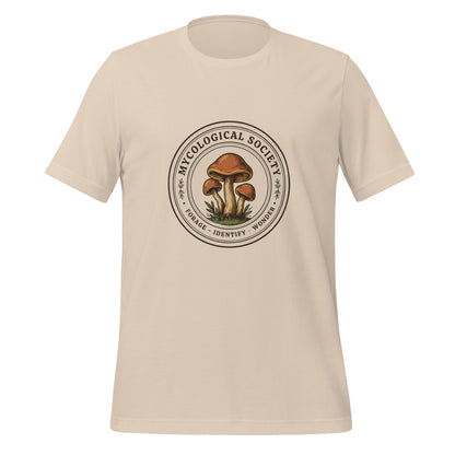 Mushroom Foraging Mycological Society vintage botanical tee — Soft Cream, front