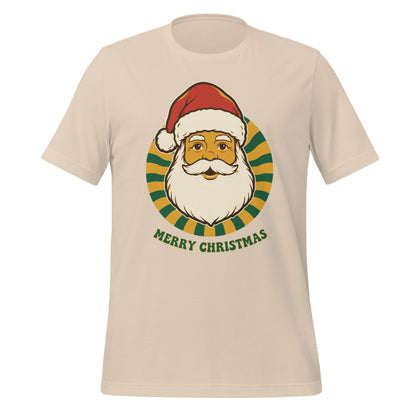 Groovy Santa retro Christmas tee — Soft Cream, front
