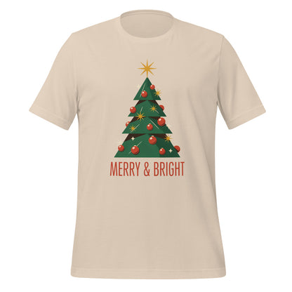 Atomic mid-century retro Christmas tree tee — Soft Cream, front