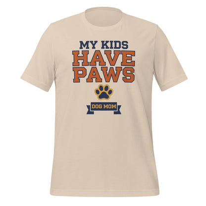 My Kids Have Paws funny dog mom tee — Soft Cream, front