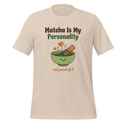 Matcha Is My Personality retro matcha tee — Soft Cream, front