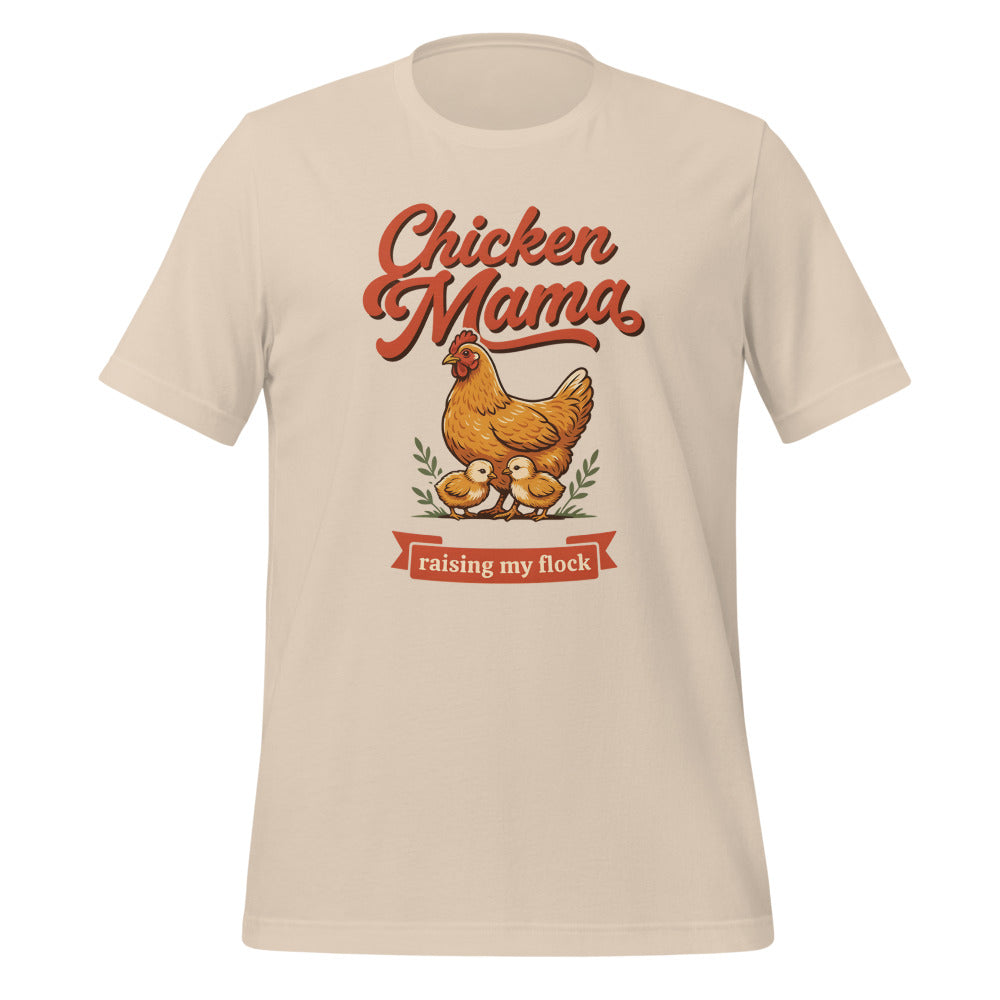 Chicken Mama raising my flock chicken keeper tee — Soft Cream, front