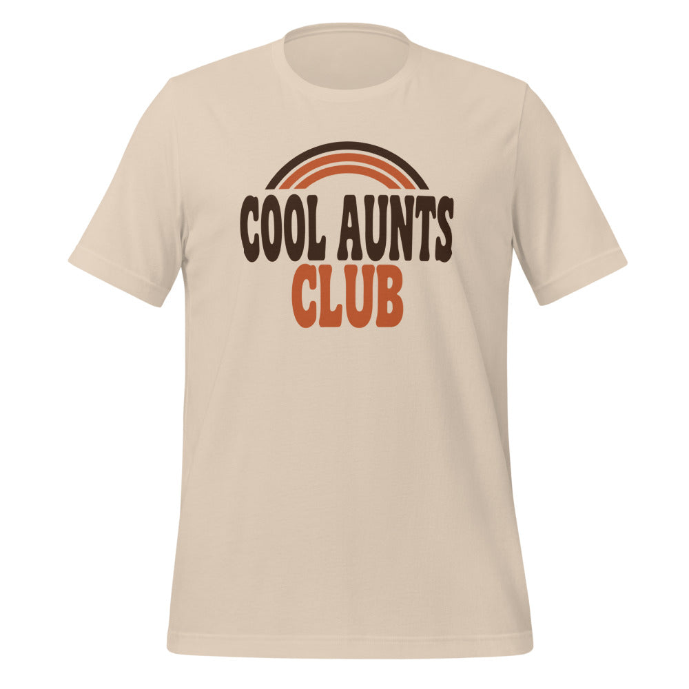 Cool Aunts Club retro groovy aunt tee — Soft Cream, front