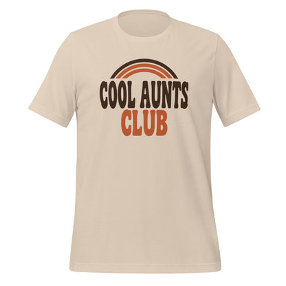 Cool Aunts Club retro groovy aunt tee — Soft Cream, front