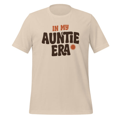 In My Auntie Era retro groovy aunt tee — Soft Cream, front