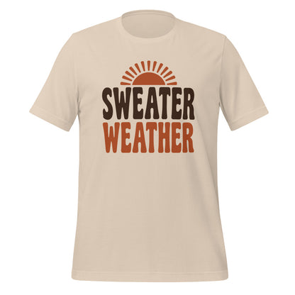 Sweater Weather retro 70s fall t-shirt — Soft Cream, front