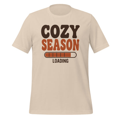 Cozy Season Loading retro 70s fall t-shirt — Soft Cream, front