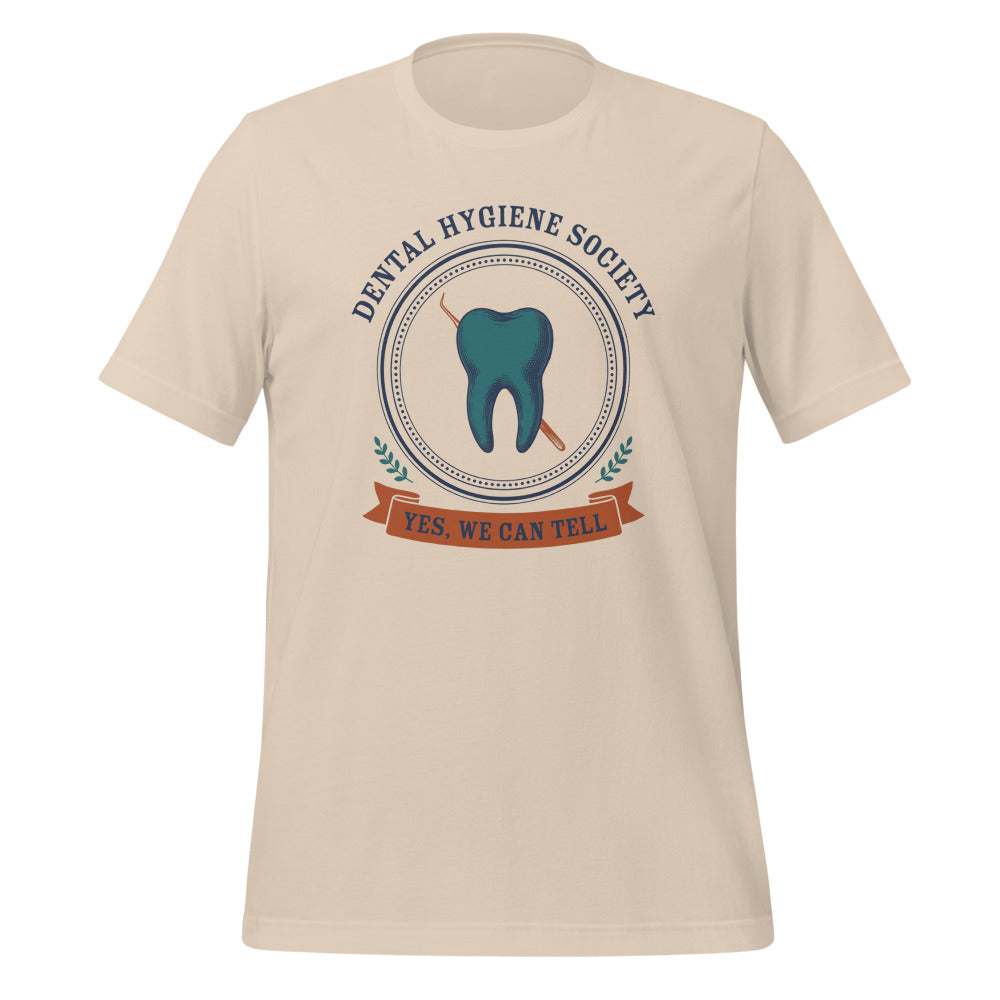 Dental Hygiene Society dental hygienist tee — Soft Cream, front