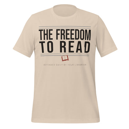 The Freedom to Read school librarian tee — Soft Cream, front