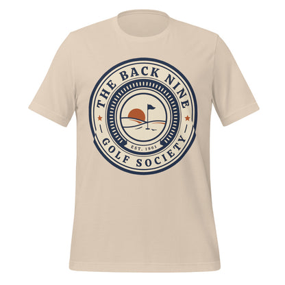 The Back Nine vintage golf roundel tee — Soft Cream, front